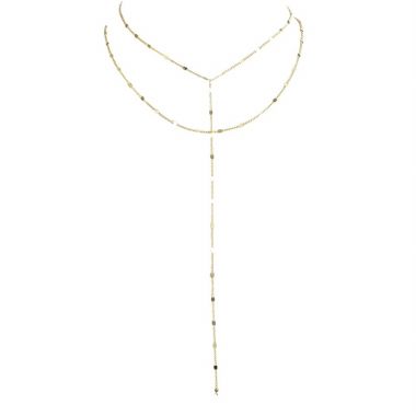 Double layer Y line necklace