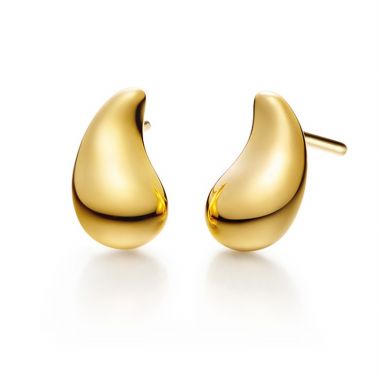 Water Drop Gold Stud Earrings