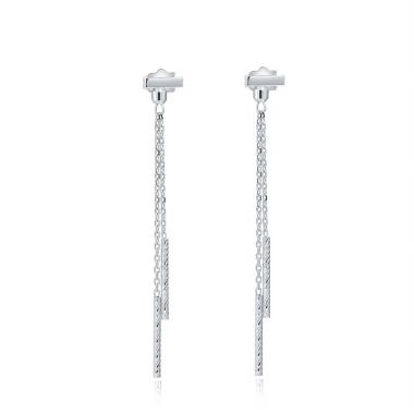 Long Tassel Chain Stud Earrings