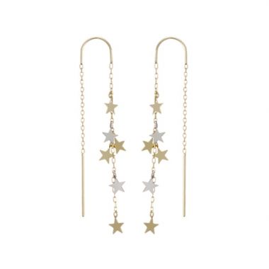 Stars Gold Long Chain Earrings
