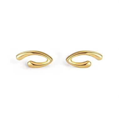 Gold Simple Wishbone Stud Earrings