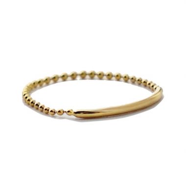 14k Gold Glossy Small Beads Ring