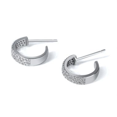Mini Half Hoop Diamond Earrings