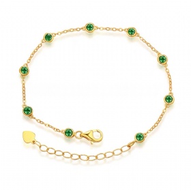 Emerald gold plated bracelet