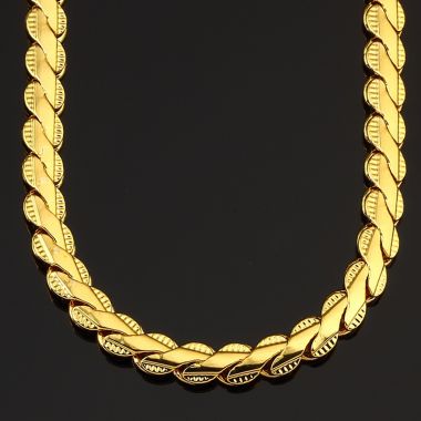 Mens 18KGold Plated Copper Chains With Lace Gold Plated 50cm Hip Hop