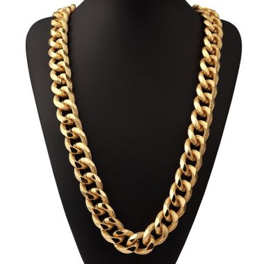 This extremely popular Cuban Link chain is half Cz Diamonds and half 18k Gold Plating but it's all spectacular. This is a must have in any jewelry collection.
