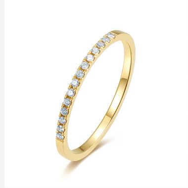 Exquisite Half Paved Diamond Ring