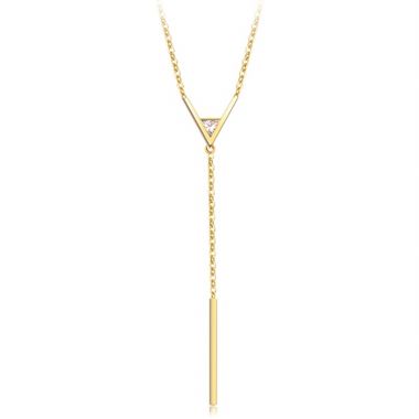 V-shaped Chain Bar Pendant Necklace