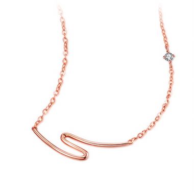 S-shaped Rose Gold Necklace