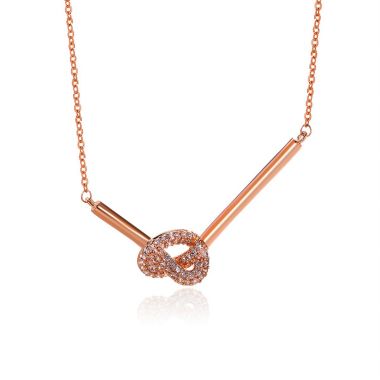 Rose Gold Heart-shaped Diamond Necklace