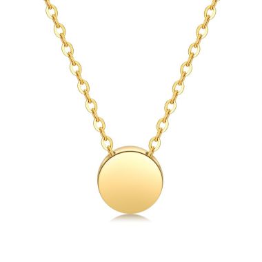 Gold Disc Pendant Necklace