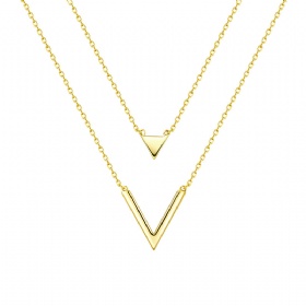 Double Chain V Layered Necklace