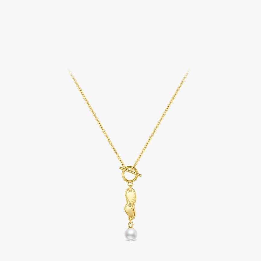 Pearl Pendant OT Buckle Necklace