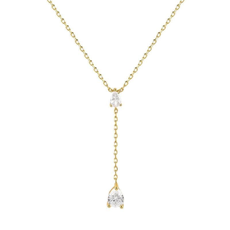 Teardrop Diamond Lariat Necklace