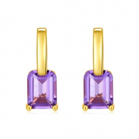 Amethyst U-Shaped Earrings