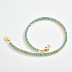 Blue Turquoise Tennis Necklace