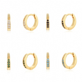 Colorful Zircon Hoop Earrings