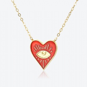 Heart Oil Dripping Eyes Necklace