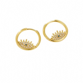 Micropaved Zirconia Eye Earrings