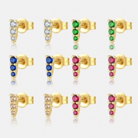 One-line Prong Set Single Row Studs