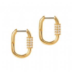 U-shaped Micro-paved Cylinder Earrings