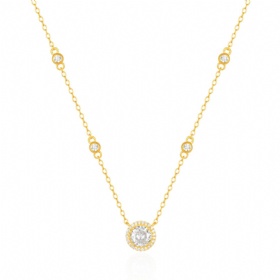 Round Multi-Diamond Station Necklace