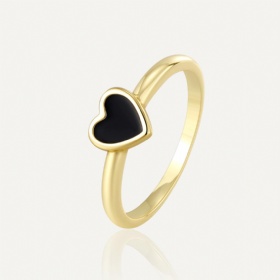 Black Oil Dripping Heart Ring