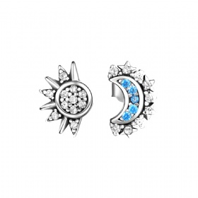 Sun Moon Blue Diamond Studs