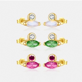 Colorful Marquise Diamond Earrings