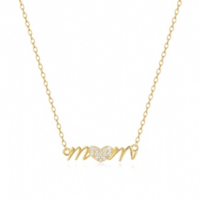 “mom” Diamond Pendant Necklace