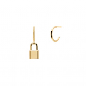 Metal Lock Hook Earrings