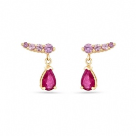 Colored Gemstone Teardrop Dangling Earrings