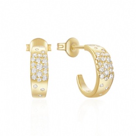 C-shaped Multi-diamond Earrings