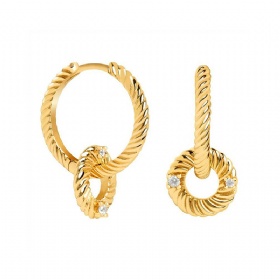 Double Circle Twist Hoop Earrings