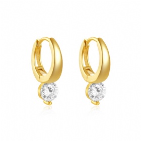 Round Diamond Hoop Earrings