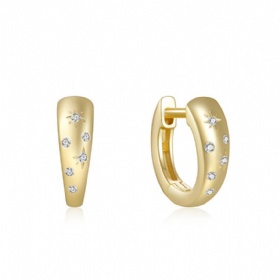 Starbust Diamond Hoop Earrings