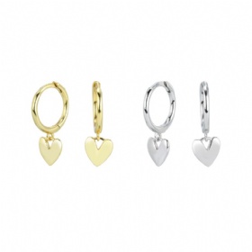 Heart Dangling Hoop Earrings