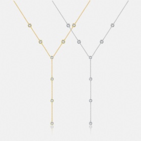 Y-shaped Tassel Diamond Necklace