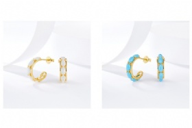 Gems C-shaped Earrings