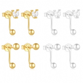 Sterling Reverse Stud Earrings