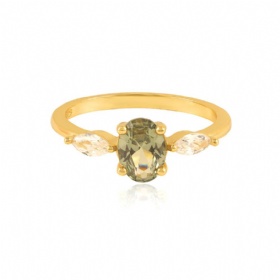 Gemstone Marquise Geometric Ring