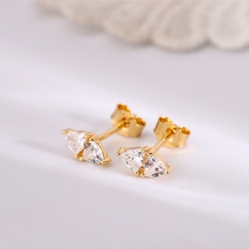 Fat Triangle Diamond Stud Earrings