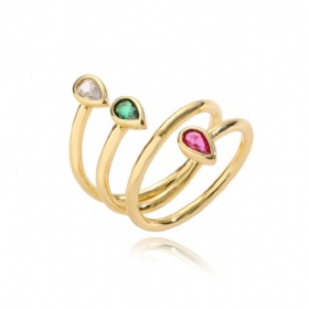 Colored Gems Wrap Ring