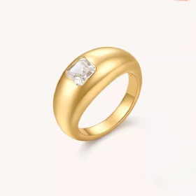 Square CZ Chubby Ring