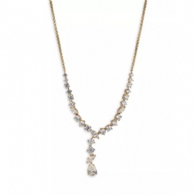 Geometric CZ Lariat Necklace