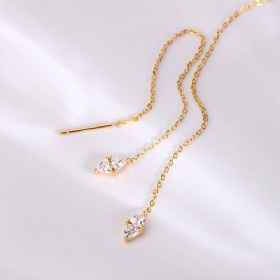 Fat Triangle Diamond Chain Earrings