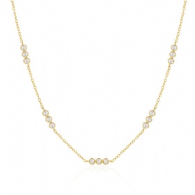 Triple Bezel Set Diamond Layering Necklace