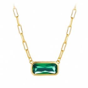 Rectangular Emerald Necklace