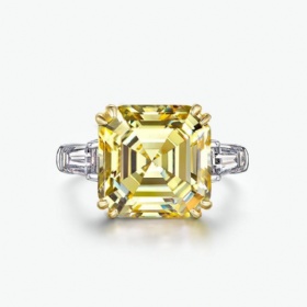 Square Yellow Diamond Ring