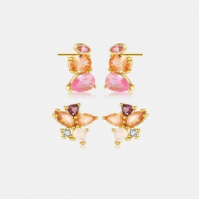 Geometric Colored Gems Studs